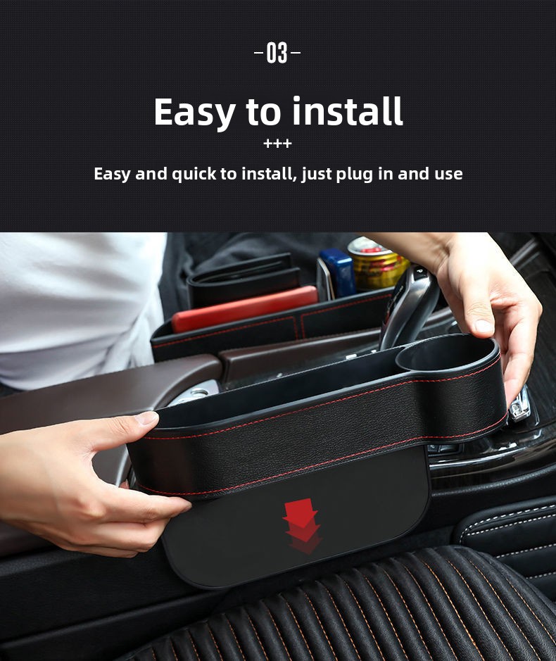 Boîte de rangement multifonctionnelle pour siège/entretoises de voiture, avec commande centrale._voghion.com