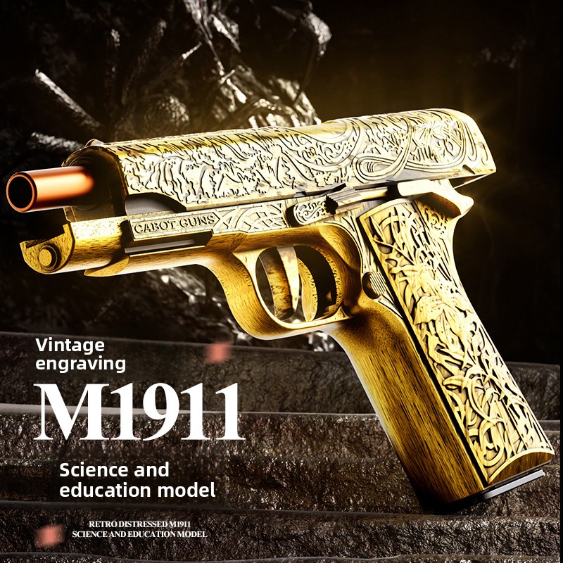 Cross-Border Engraving 1911 Repeating Soft Bullet Gun Pistol Launcher Simulation Model Wholesale Toy For Men_voghion.com