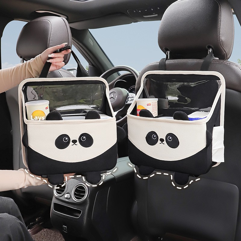 Trash Can Multi-Functional Bag Cartoon Car Seat Back Hanging Storage Box_voghion.com