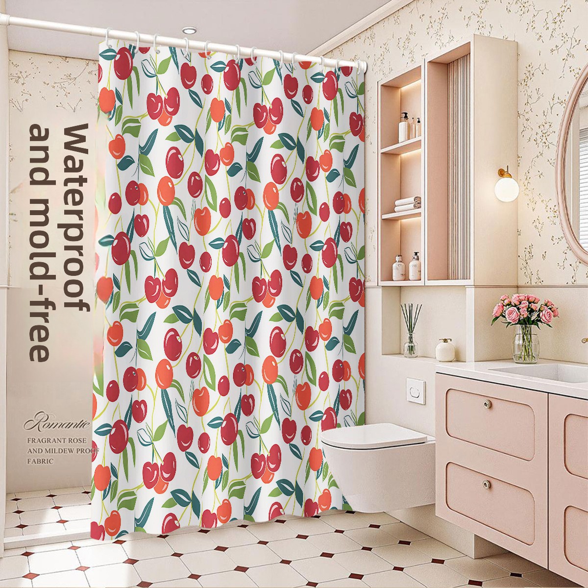 Cross-border Waterproof And Mildew-proof Shower Thickened Bathroom Set, No-drill Partition For Bathroom, Door Curtain,_voghion.com