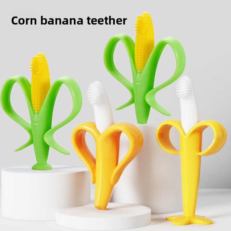 Direct From The Manufacturer: Corn Banana Teething Stick, Silicone Chew Toy, Mother And Baby Products_voghion.com