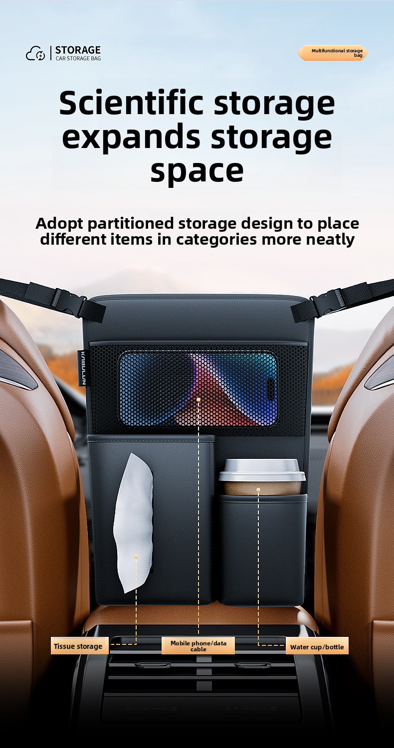Middle Seat Hanging Tissue Box Central Control Bag Storage Car Interior_voghion.com