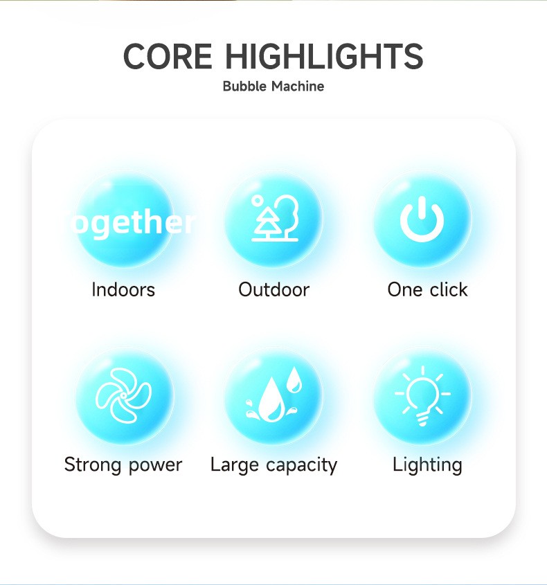Grenzüberschreitende neue Bühnenparty-Lichtanlage, vollautomatische USB-Ladefunktion, Seifenblasenmaschine für den Außenbereich_voghion.com