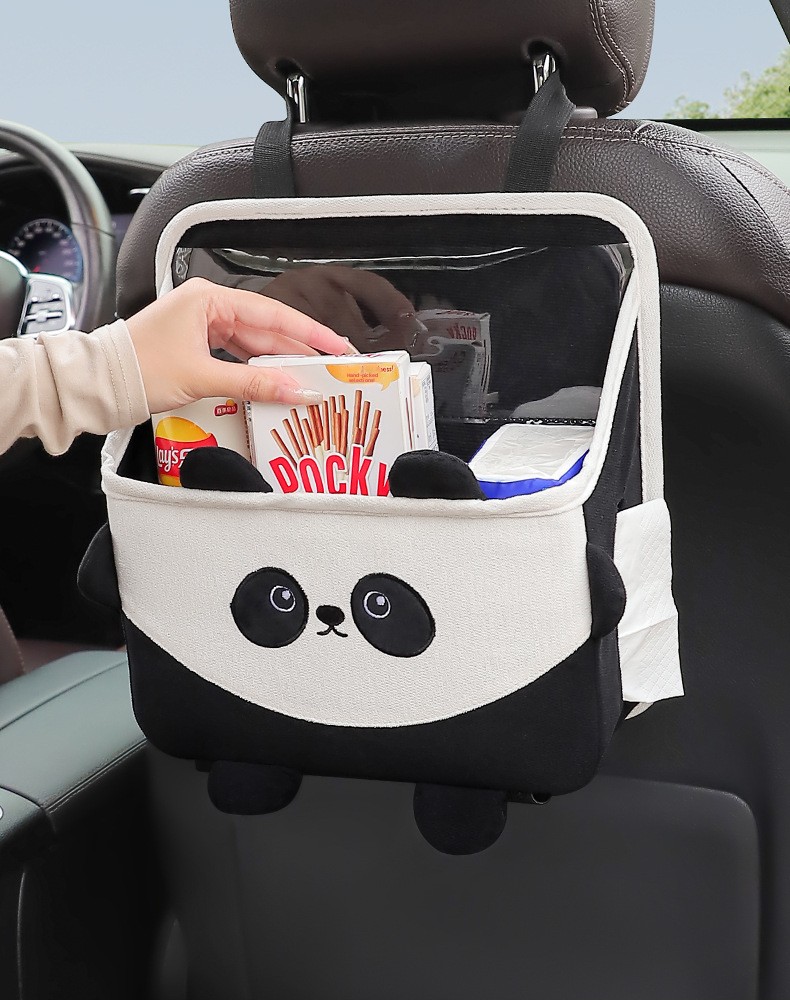 Trash Can Multi-Functional Bag Cartoon Car Seat Back Hanging Storage Box_voghion.com