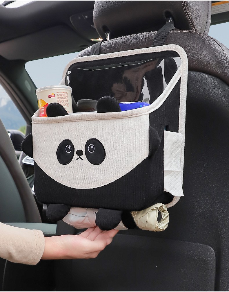 Trash Can Multi-Functional Bag Cartoon Car Seat Back Hanging Storage Box_voghion.com