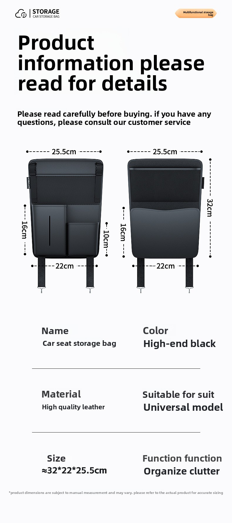 Middle Seat Hanging Tissue Box Central Control Bag Storage Car Interior_voghion.com