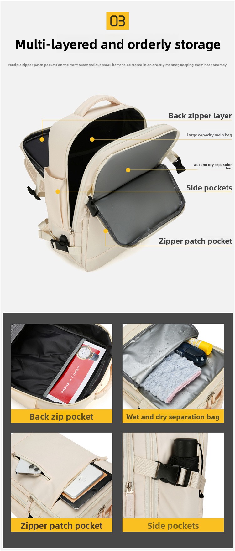 New Expandable Large Capacity Multifunctional Casual Laptop Bag Short Trip Backpack_voghion.com