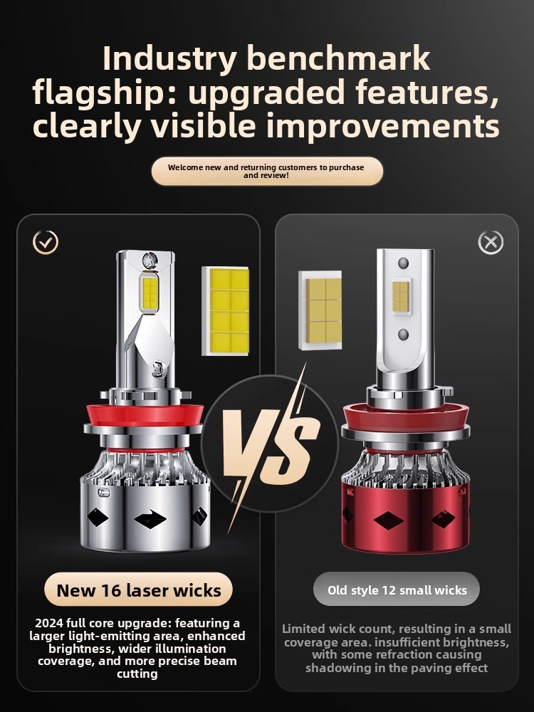 Suitable For Buick Excelle LED Headlights High Low Beam Strong Laser Modified Super Bright Car Light Bulbs_voghion.com