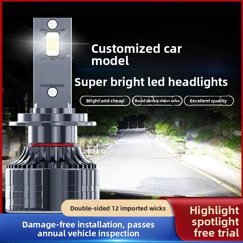 LED Laser Headlight 12V H1 Car Light H7 H4 Integrated And Modified Super Bright High Low Beam Bulb_voghion.com