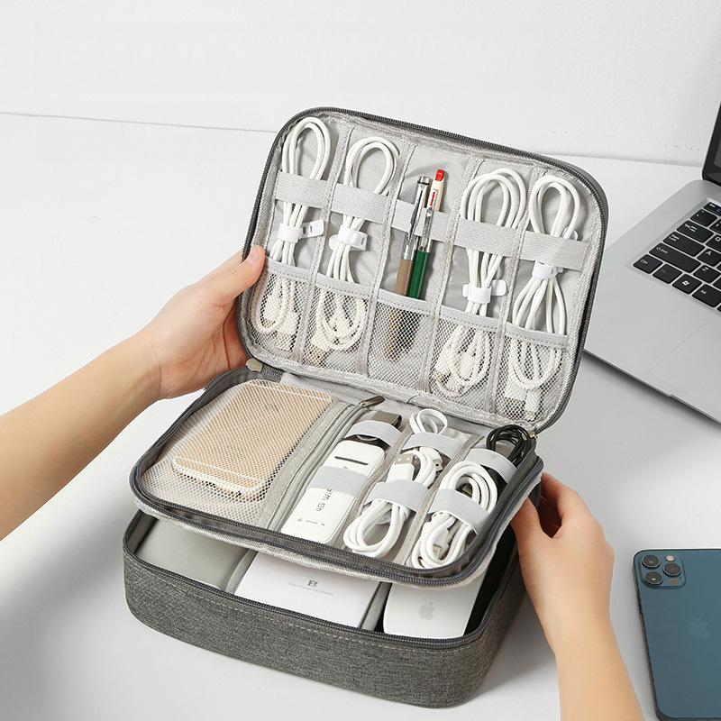 Große Aufbewahrungstasche für digitale Geräte, multifunktionale Aufbewahrungstasche für Kabel, USB-Sticks und Powerbanks
_voghion.com