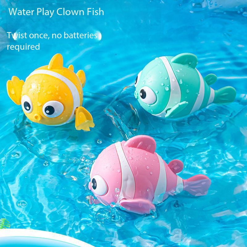 Brinquedo de banho peixe palhaço de corda para bebés_voghion.com