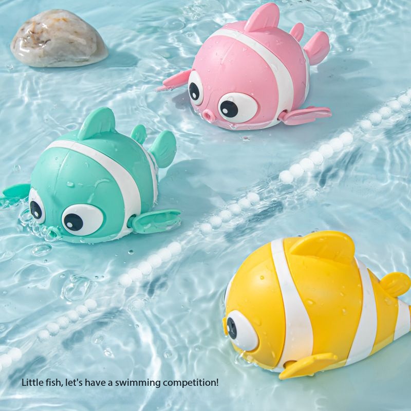 Brinquedo de banho peixe palhaço de corda para bebés_voghion.com