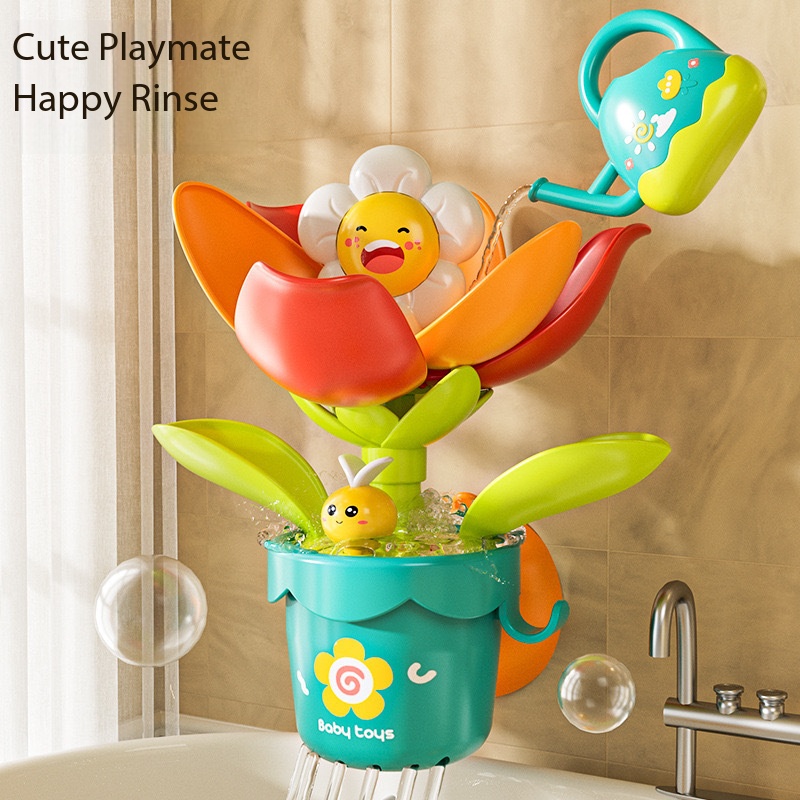 Cross-Border New Baby Play Sunflower Blooms When Wet Water Spray Toy Gift For Boys And Girls Bathing_voghion.com
