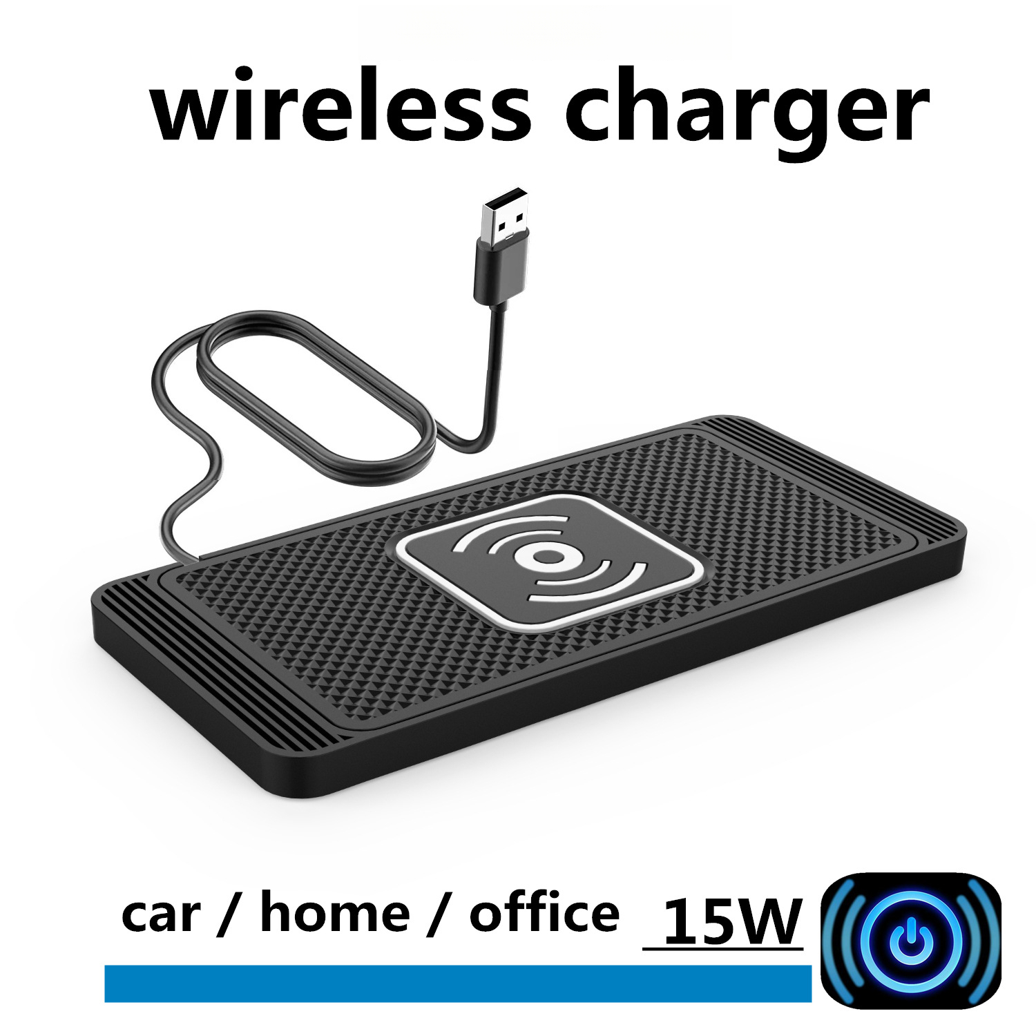 Freihandels-Autoladegerät für grenzüberschreitendes Laden, 15 W, induktiv, kompatibel mit Huawei und Samsung, kabelloses Schnellladen_voghion.com