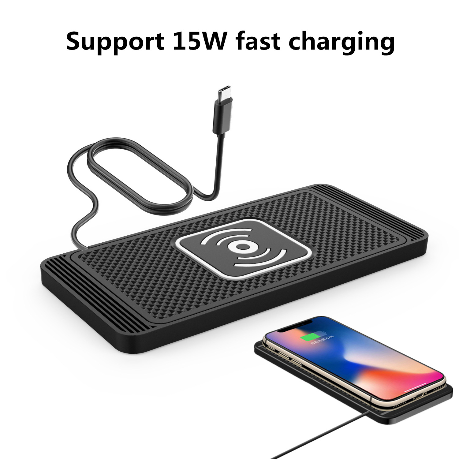 Autolader voor grensoverschrijdende handel, 15W inductie, compatibel met Huawei en Samsung, draadloos snelladen_voghion.com