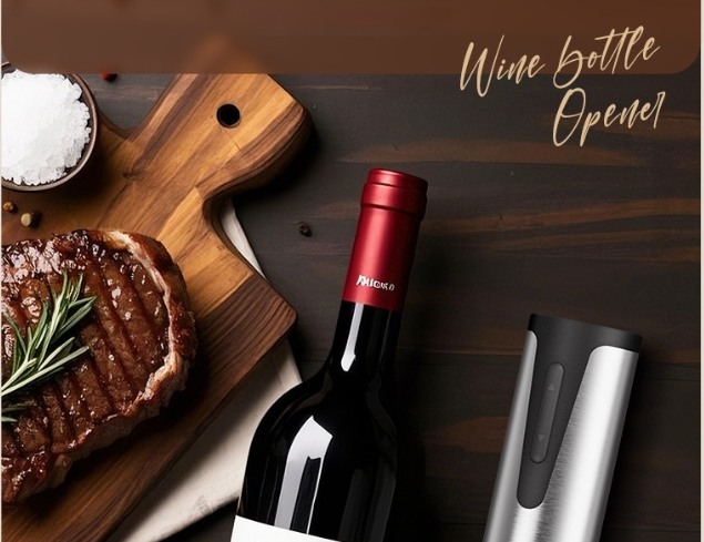 Vino rosso Uso domestico Automatico Alta gamma Portatile Acciaio inossidabile Piccolo Ricarica fluida Cavatappi Tappi_voghion.com