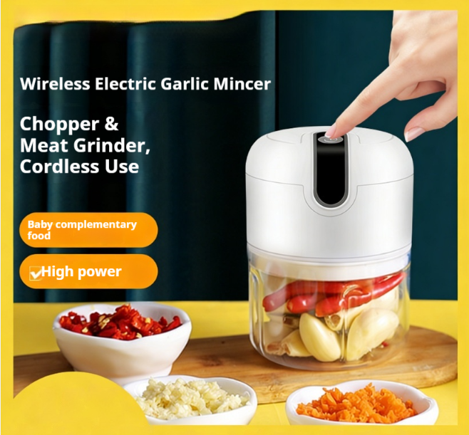 Garlic Masher, Electric Chopper, Press, Crusher, Mincer, Meat Grinder, Garlic Paste Chopper_voghion.com
