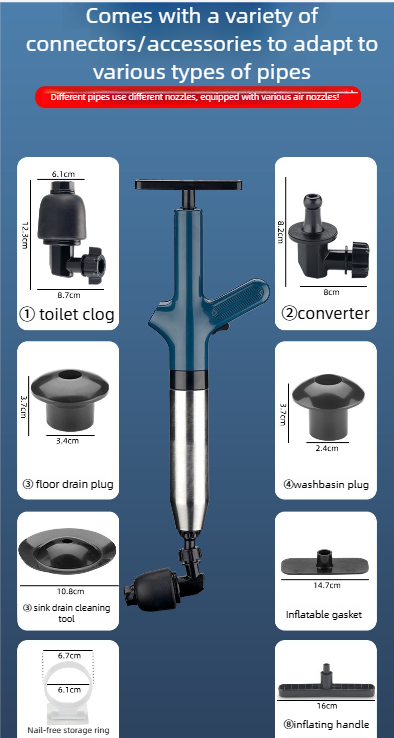 Toalettpump i rostfritt stål med sugkopp för avlopp och wc_voghion.com