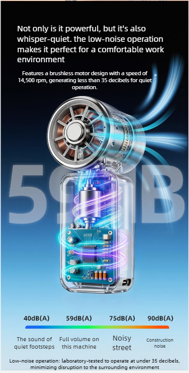 Portable Fan With Stepless Speed Control And 100 Power Modes_voghion.com