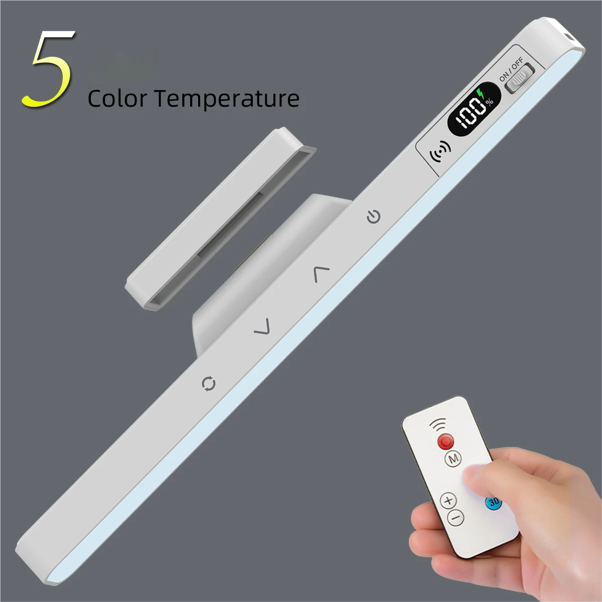 Cool Magnetic Eye Protection Desk Long Battery Life Dormitory Lamp Rechargeable Remote Control Dual-use Power Display_voghion.com