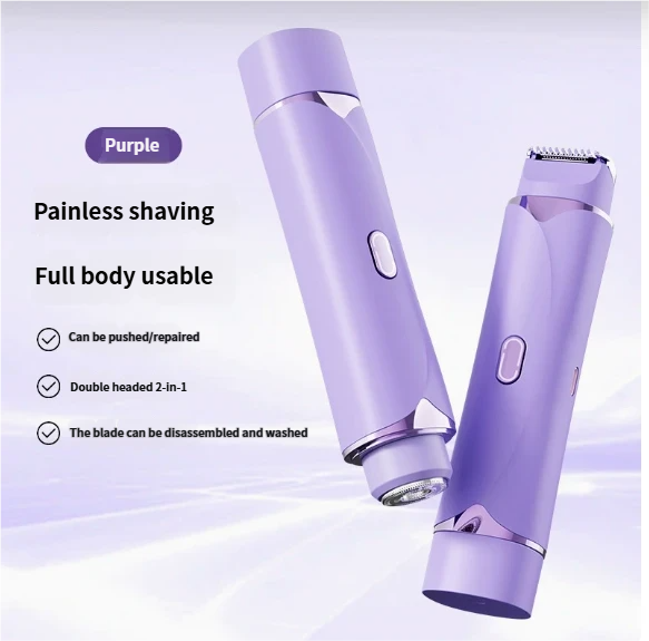 2-in-1-Epilierer, USB-wiederaufladbar, Trimmer für Damen-Körper, Gesicht, Beine, Achseln, Bikinizone, Hände und Intimbereich_voghion.com