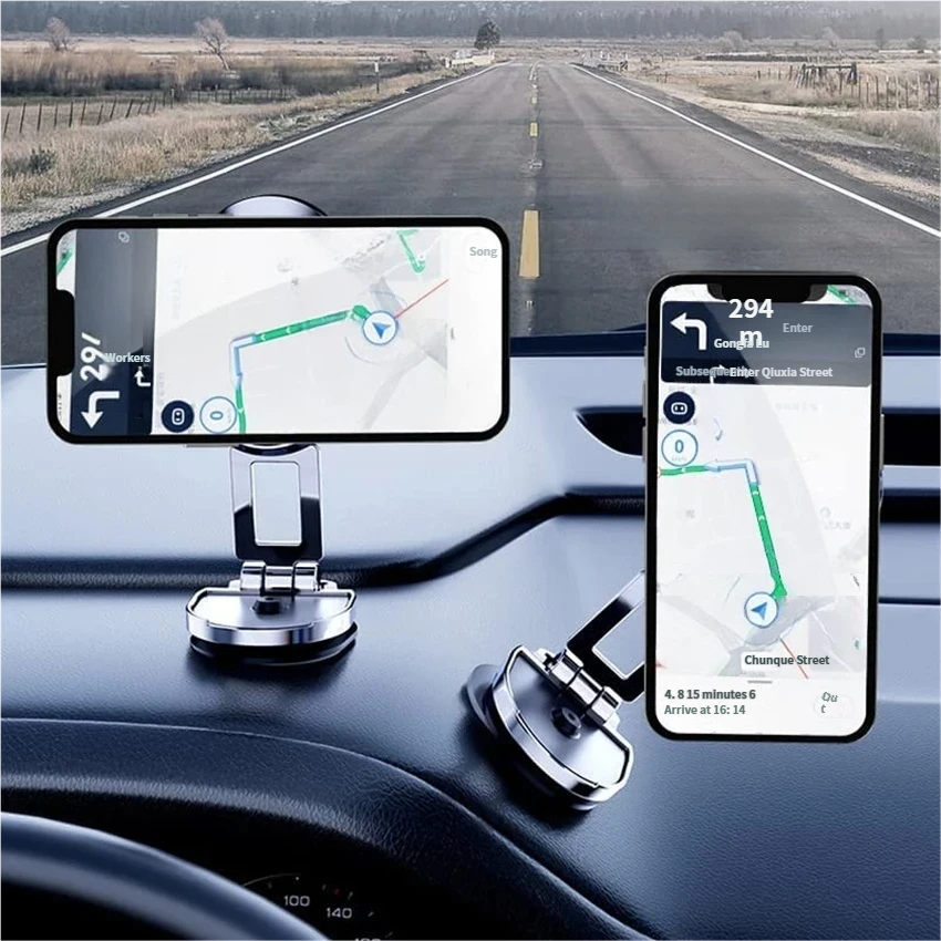 Supporto magnetico in metallo girevole per auto, pieghevole, universale, per cellulare, con fissaggio alla bocchetta dell'aria e supporto GPS._voghion.com