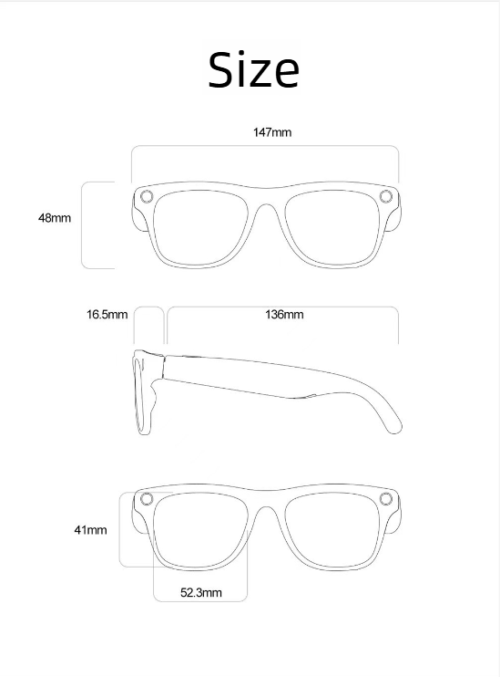 Smart Glasses With Voice Control And Bluetooth Camera For Photos_voghion.com