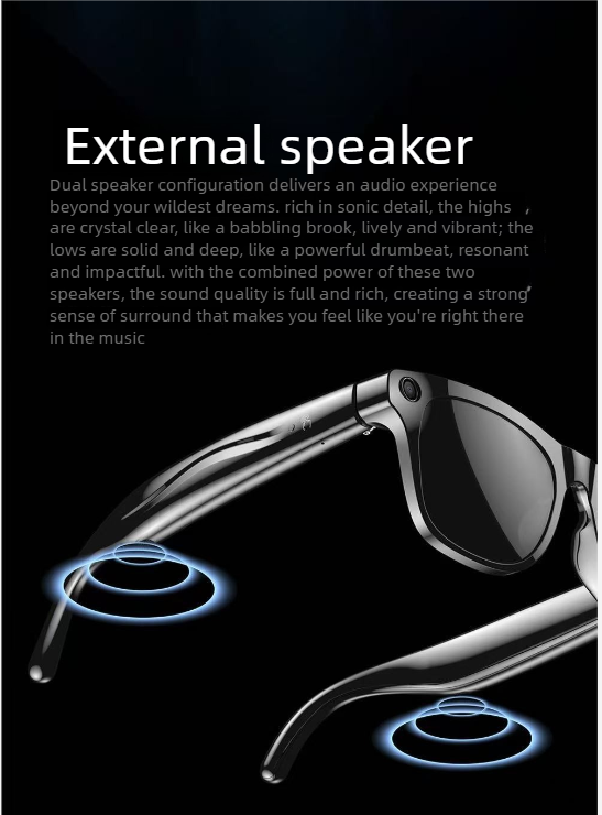 Smart Glasses With Voice Control And Bluetooth Camera For Photos_voghion.com