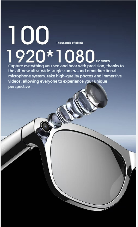 Smart Glasses With Voice Control And Bluetooth Camera For Photos_voghion.com