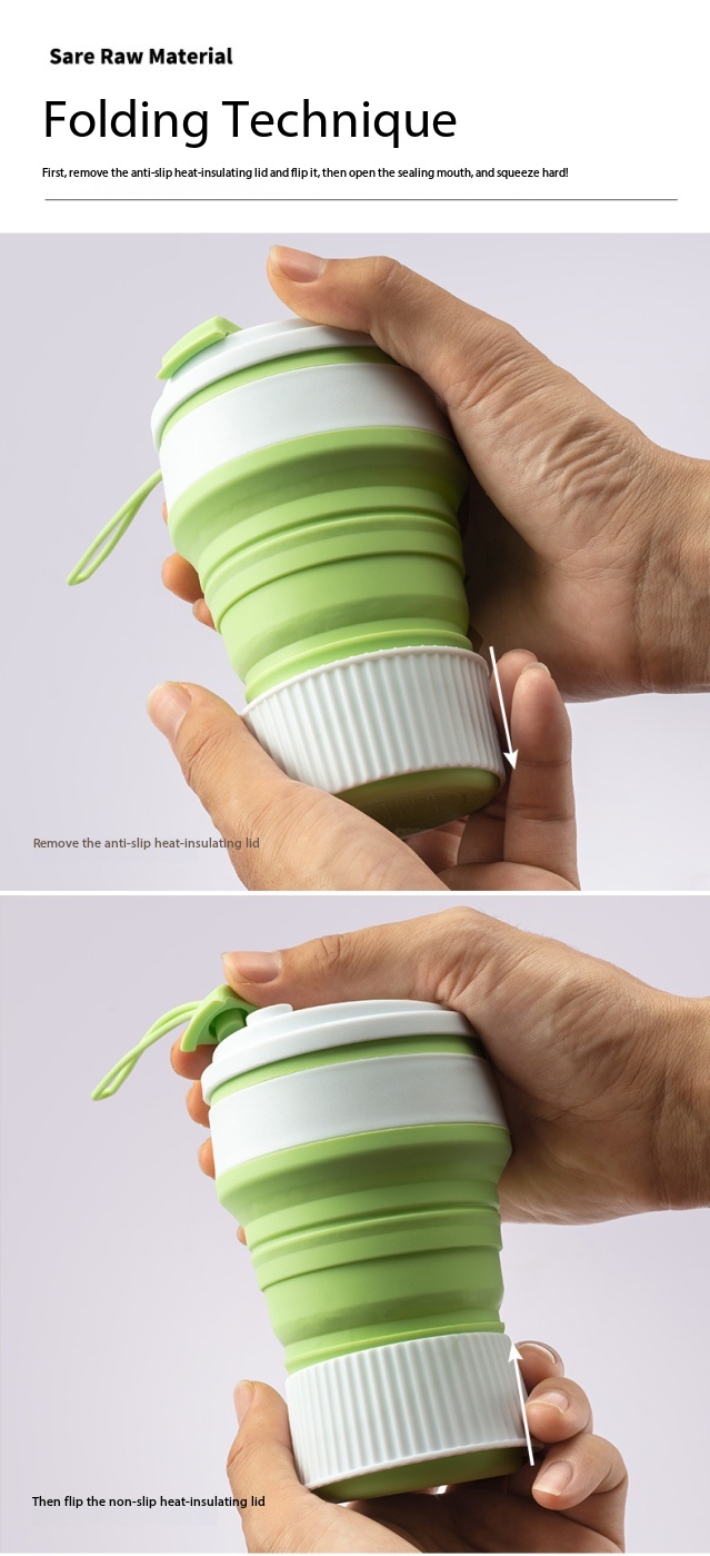 Portable Silicone Folding Travel Cup For Camping And Business Trips_voghion.com