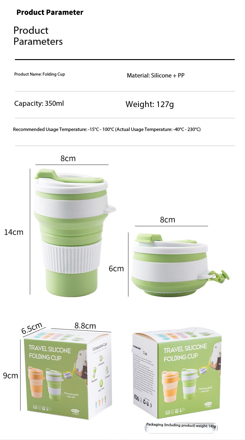 Portable Silicone Folding Travel Cup For Camping And Business Trips_voghion.com