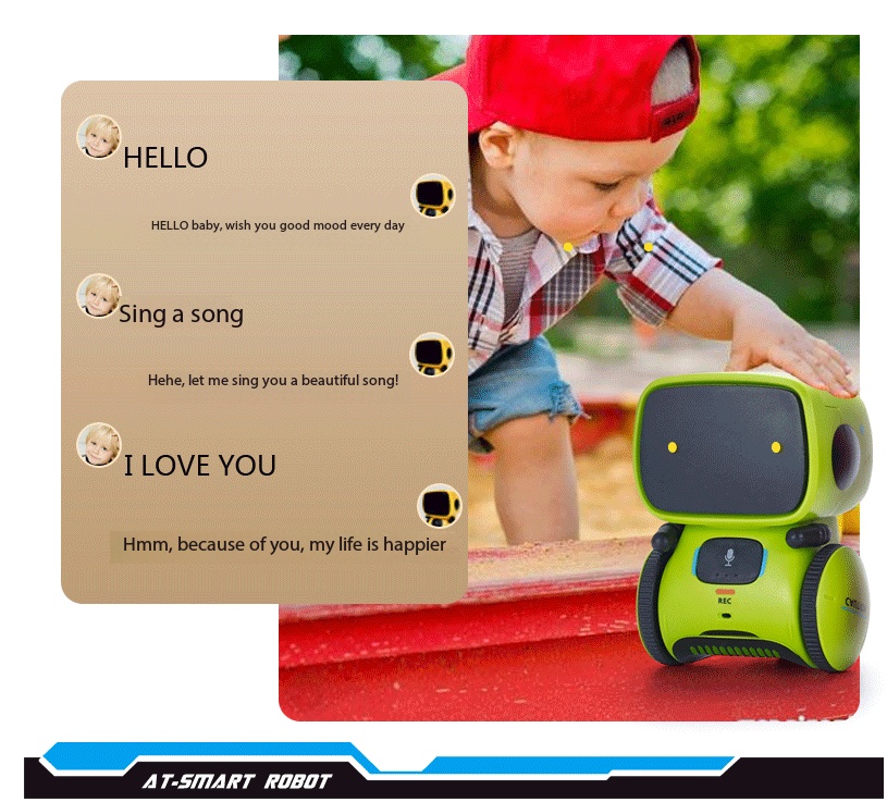 Robot tactile éducatif multifonction pour enfants, machine à histoires, avec capteur intelligent AT transfrontalier_voghion.com