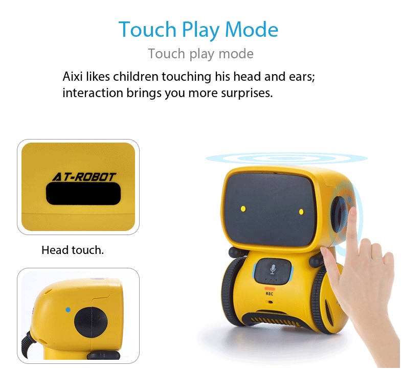 Robot tactile éducatif multifonction pour enfants, machine à histoires, avec capteur intelligent AT transfrontalier_voghion.com