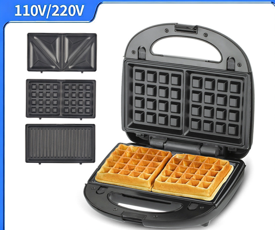 Cross-border Waffle 3-in-1 Breakfast Machine, Donut Steak Maker, Household Electric Baking Pan, Toaster, Bread Maker_voghion.com