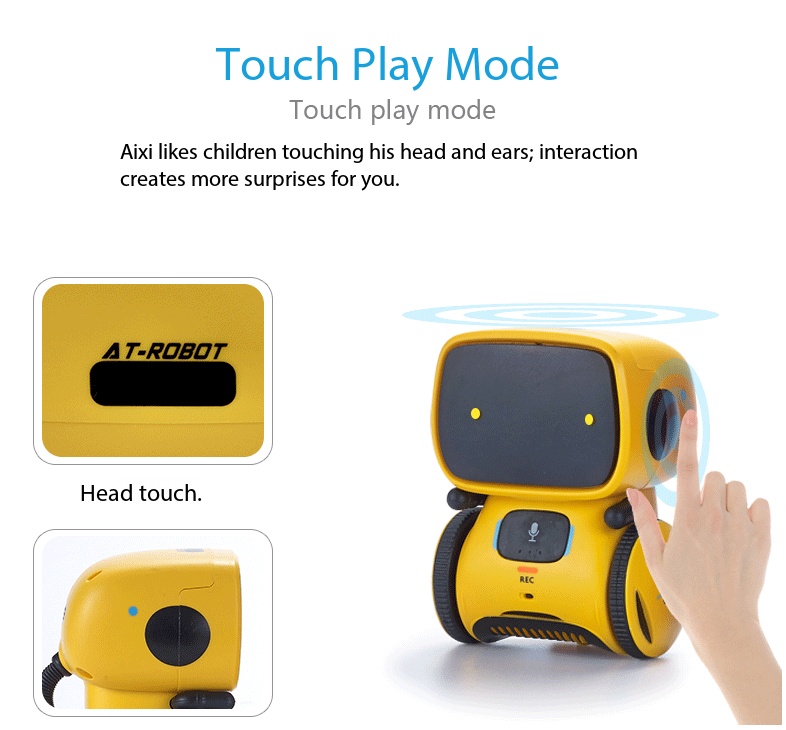 Robot tactile éducatif multifonction pour enfants, machine à histoires, avec capteur intelligent AT transfrontalier_voghion.com