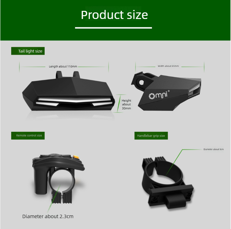 Luce posteriore per bici intelligente con telecomando e usb_voghion.com