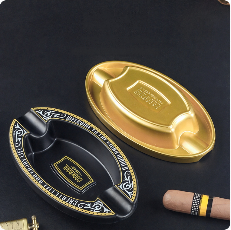 Portable Melamine Cigar Ashtray Lightweight Double Slot Design_voghion.com