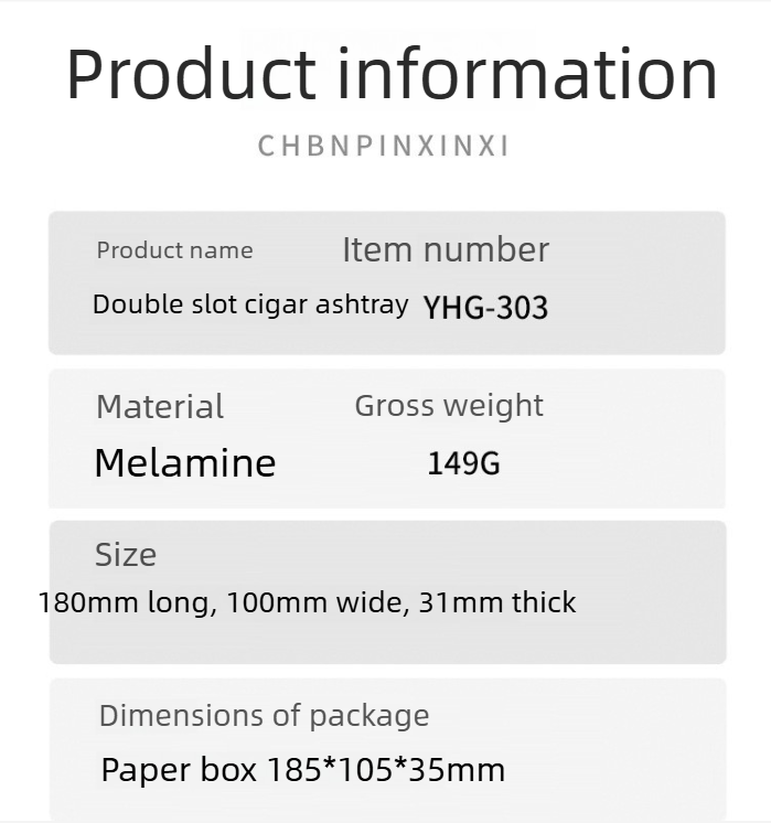 Portable Melamine Cigar Ashtray Lightweight Double Slot Design_voghion.com