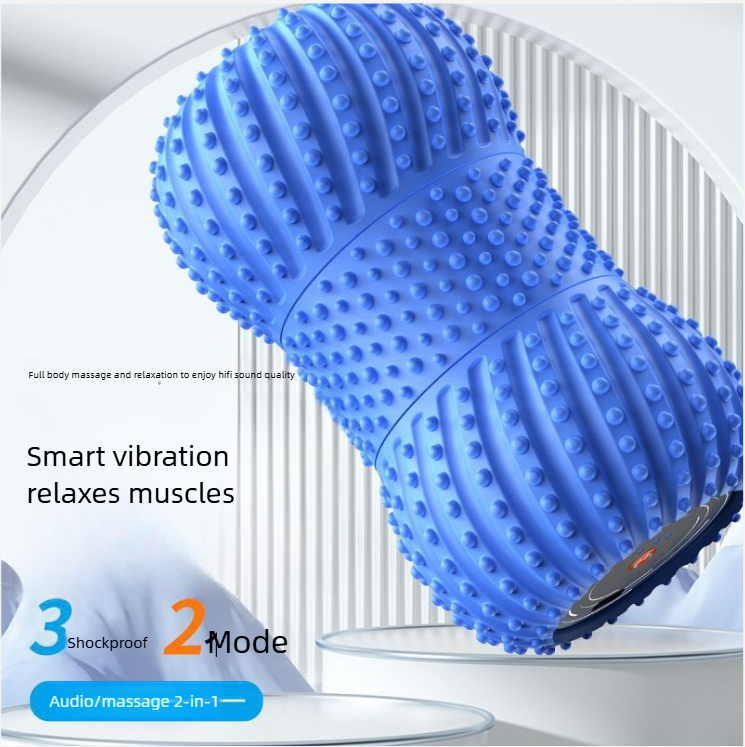 Vibrating Peanut Massage Ball Massager With Sound, 2-in-1 Device For Relieving Muscle Pain, Electric Yoga Roller_voghion.com