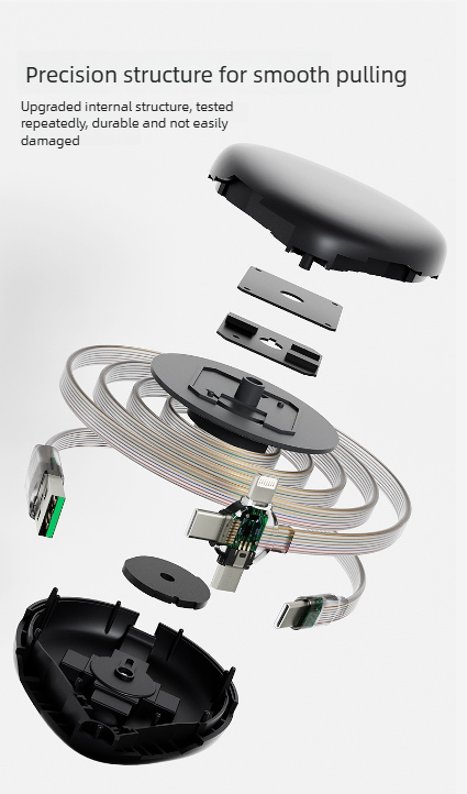 Intrekbare snellaadkabel voor mobiele telefoon met usb_voghion.com