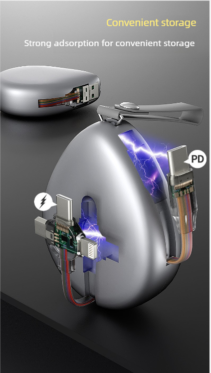 Intrekbare snellaadkabel voor mobiele telefoon met usb_voghion.com
