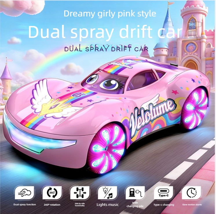 EV New Energy Drift Dual Spray Music Marquee Stunt Car Gesture Sensing Remote Control Toy_voghion.com