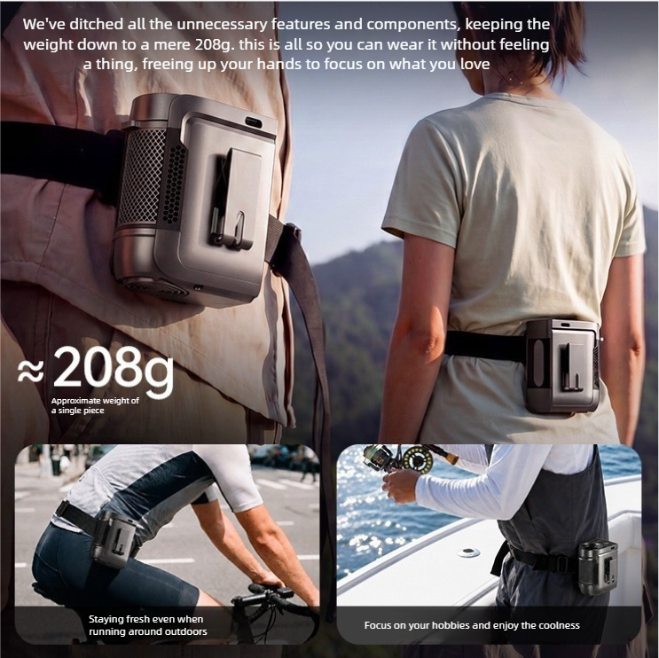Ventilateur de ceinture, nouveau modèle 2026, fixation magnétique, grande capacité, spécialement conçu pour le camping, rechargeable._voghion.com