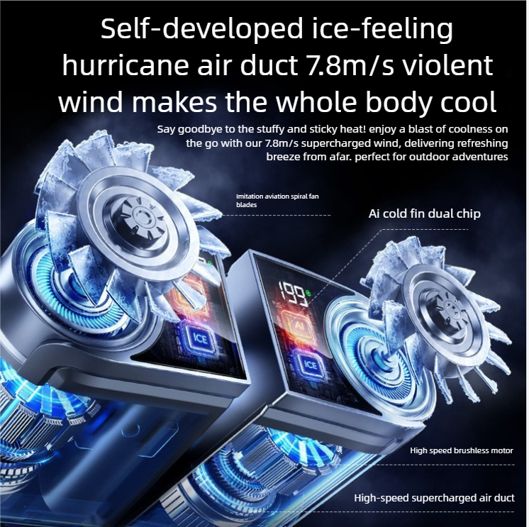 Ventilateur de ceinture, nouveau modèle 2026, fixation magnétique, grande capacité, spécialement conçu pour le camping, rechargeable._voghion.com