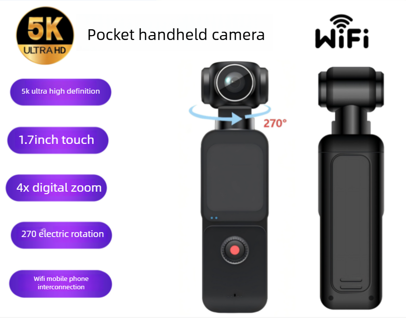 Ultra Hd 5k Handheld Action Camera With Electric Image Stabiliser_voghion.com