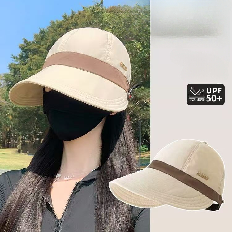 Ruth Style Duckbill Cap Versatile Open Top Can Hang Mask UV Protection Sun Hat_voghion.com