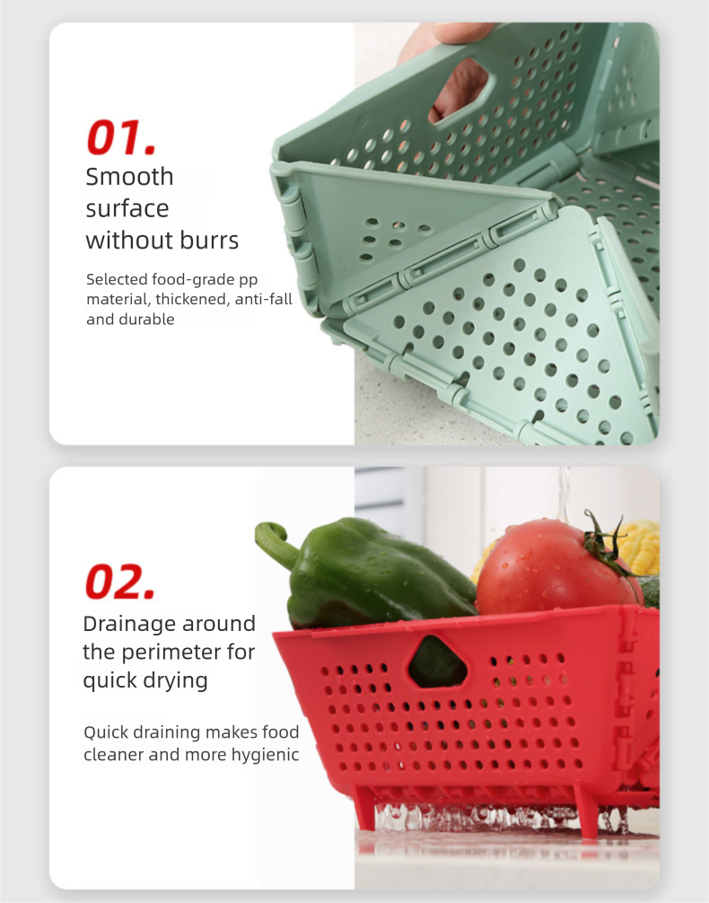 Collapsible Fruit Basket Drainer For Kitchen And Home Storage_voghion.com