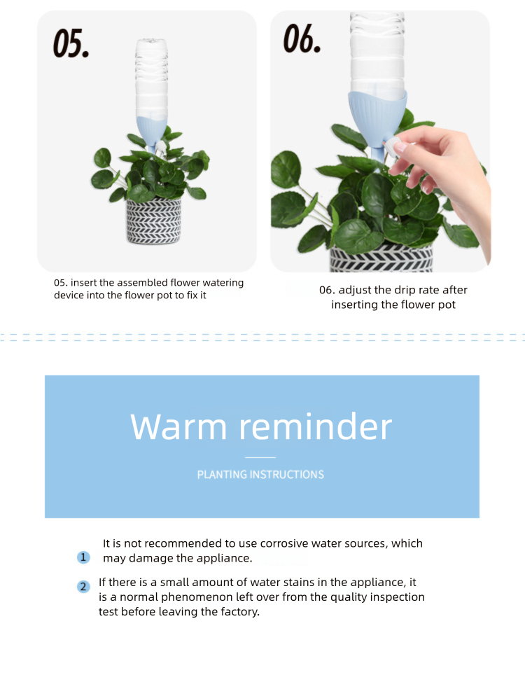 Novo modelo de dispositivo gotejador com vazão ajustável automática para irrigação de flores, percolador, exclusivo para uso internacional._voghion.com