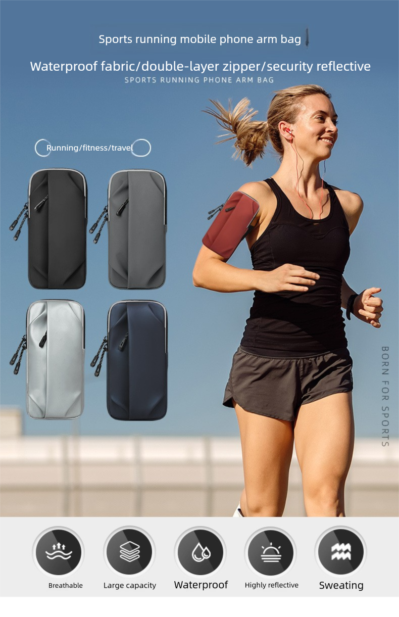 Bolsa multifuncional para braço e transversal, unissex, ideal para atividades físicas ao ar livre, ciclismo, corrida e uso casual._voghion.com
