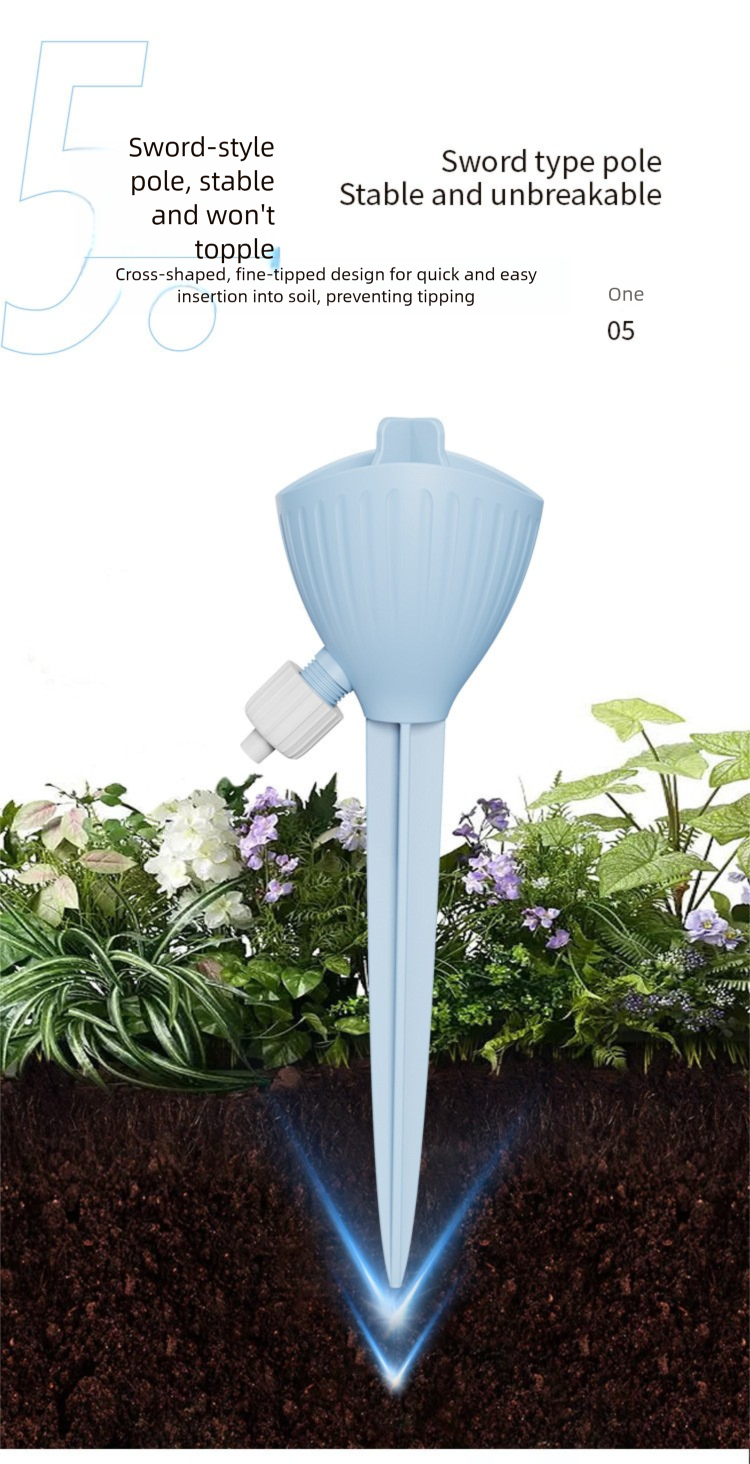 Novo modelo de dispositivo gotejador com vazão ajustável automática para irrigação de flores, percolador, exclusivo para uso internacional._voghion.com